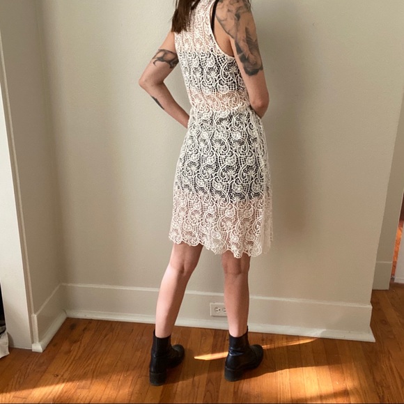 Johnny Was Cotton Crocheted White Beach Dress - Picture 2 of 7